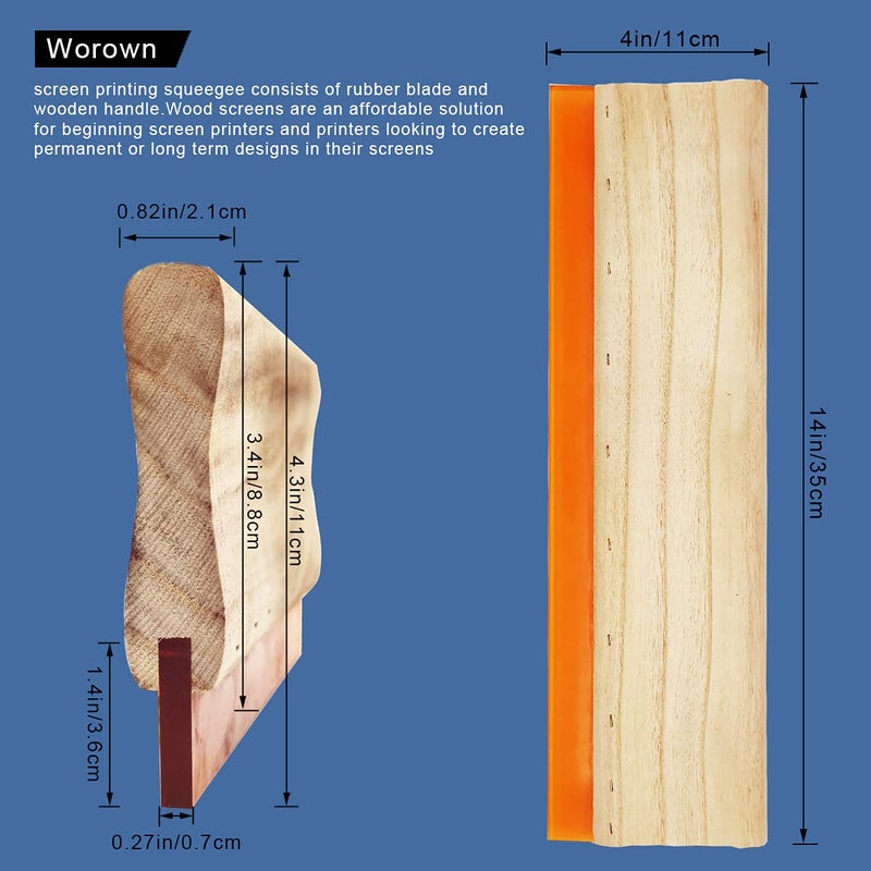 Worown 16 x 20 Inch Wood Silk Screen Printing Frame with 160 White Mesh and 1 Piece of 13.7 Inch Screen Printing Squeegee for Screen Printing - Image 3